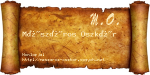 Mészáros Oszkár névjegykártya