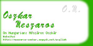 oszkar meszaros business card