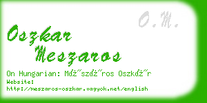 oszkar meszaros business card
